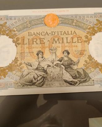 1000 LIRE REGINE DEL MARE RSI 08/10/1943 SPL- CERT
