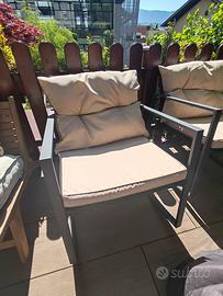 Set 4 sedie in alluminio con cuscini