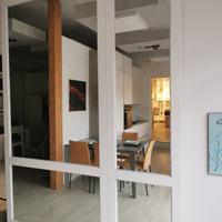 6 pannelli a muro laccati bianchi in legno e vetro