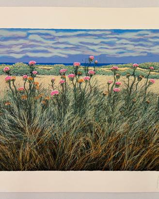Quadro Serigrafia Azzinari, paesaggio mediterraneo