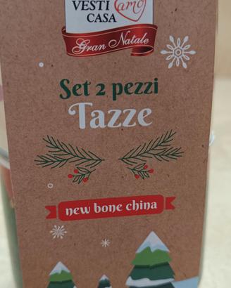 Set 2 Tazze Natalizie Elfo in New Bone China 