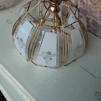 Lampadario vintage in vetro e metallo