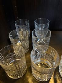 Set 6 bicchieri tumbler in vetro lavorato