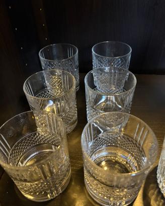 Set 6 bicchieri tumbler in vetro lavorato