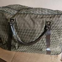 Borsone vintage in tessuto e finta pelle