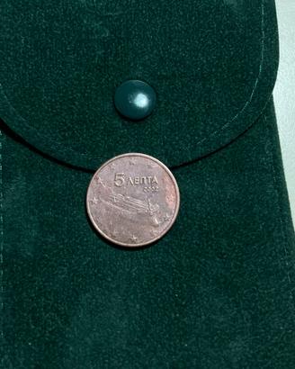 Moneta 5 centesimi Rara 2002 Grecia
