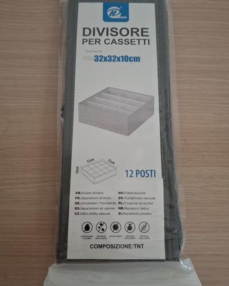Divisore per cassetti pieghevole 12 scomparti
