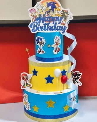 Torta scenografica Sonic polistirolo - Decorazione