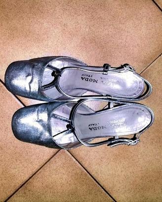 SCARPE ARGENTO CON CHARM STRASS **VINTAGE**