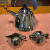 Tris Alessi con bollitore, lattiera e zuccheriera