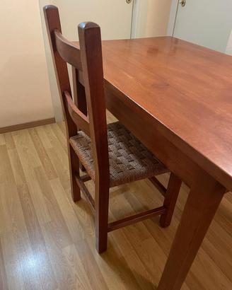 TAVOLO CUCINA IN ROVERE CON 4 SEDIE