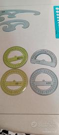 Set Di 4 Goniometri Per Disegno Tecnico