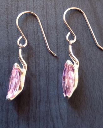Orecchini  Argento con zirconi rosa
