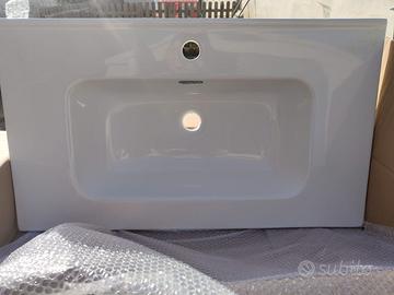 Console da incasso lavabo ceramica bianca da 80cm