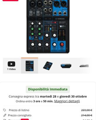mixer yamaha 6 canali