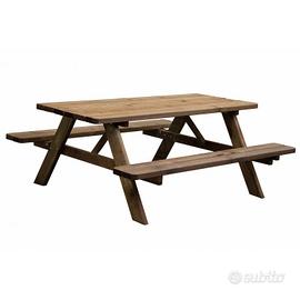 Tavolo da picnic in legno massello 177x72x157