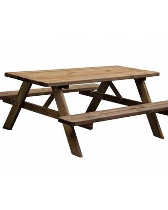 Tavolo da picnic in legno massello 177x72x157