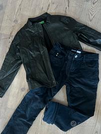 Stock 8/10 anni: giacca pelle + pantalone velluto