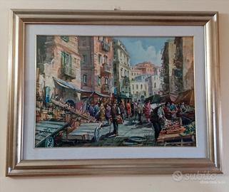 Quadro "Il Mercato Di San Lorenzo" Di Silvestro T.