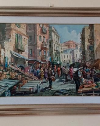 Quadro "Il Mercato Di San Lorenzo" Di Silvestro T.