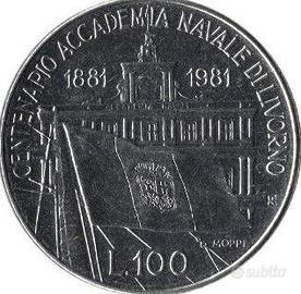 100 LIRE ITALIA 1981 Accademia Navale Livorno