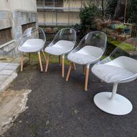 4 sedie IKEA BALTSA trasparenti con cuscini (1 gir