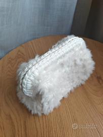 Clutch bag / borsa uncinetto bianca pelosa