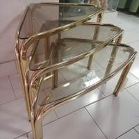 tavolini vetro ottone