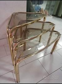 tavolini vetro ottone