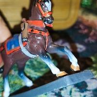 Miniatura Vintage Cavallo Di Metallo Archibugiere 