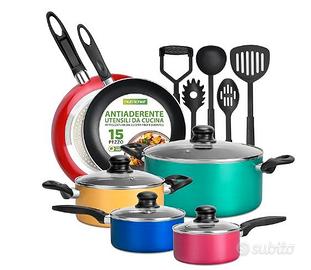 Set di Pentole e Padelle Antiaderenti 15 Pezzi