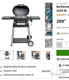 Barbecue elettrico 2200w nuovo