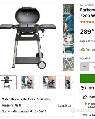 Barbecue elettrico 2200w nuovo