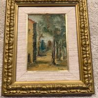 Quadro olio su juta firmato Lugli