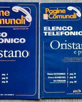 Elenchi Telefonici Oristano Coppia 2008 + 2010