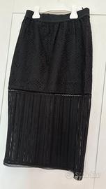 Gonna PINKO midi nera traforata