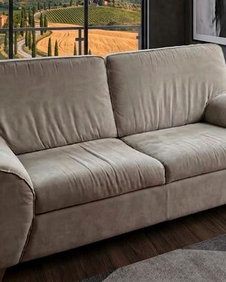 Divano 2 posti moderno - Tessuto beige/tortora