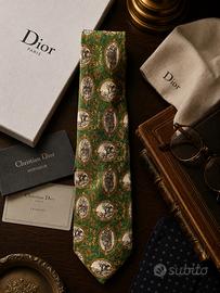 Cravatta vintage anni ’70 Dior seta Made in Italy