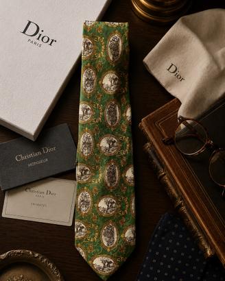 Cravatta vintage anni ’70 Dior seta Made in Italy