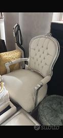 Poltrona barocco bianca e argento