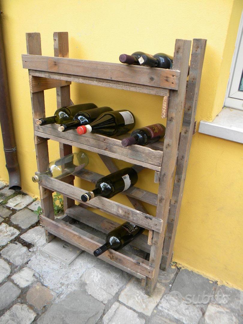 Porta bottiglie da vino Scaffale per vino in legno per 5 bottiglie