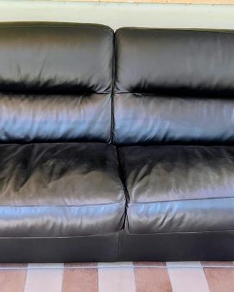 divano due posti in pelle nera FRAU originale