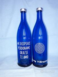 Bottiglia vetro blu per acqua solarizzata