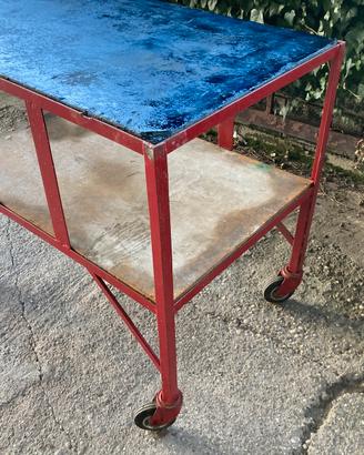 Carrello 2 ripiani 4 ruote girevoli