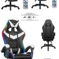 Sedia gaming led arcobaleno per scrivania pc