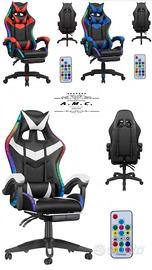 Sedia gaming led arcobaleno per scrivania pc
