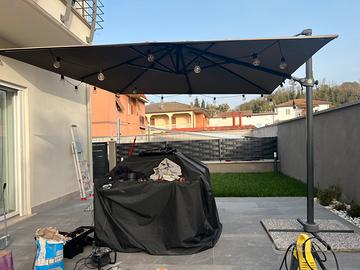 Ombrellone da giardino 3x3 completo di luci