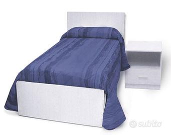 Set Letto singolo con comodino bianco