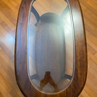 Tavolino da salotto in legno e vetro