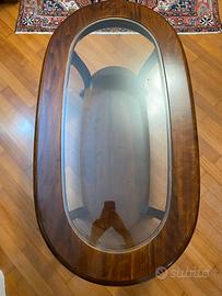 Tavolino da salotto in legno e vetro